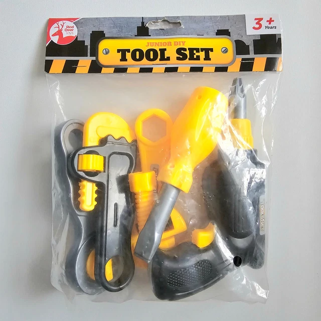 Junior DIY Tool Set 7 Piece Plastic Toy Tools Kit 3+Years Kids Gift Ideas