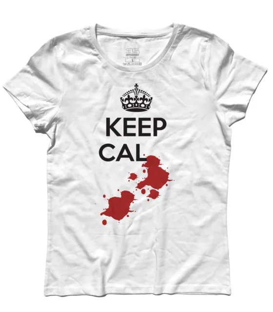 T-shirt donna Keep calm and... ops! Calma persa! Funny divertente idea regalo