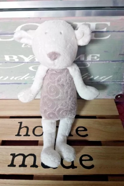 Doudou peluche mouton blanc gris OBAIBI + cadeau