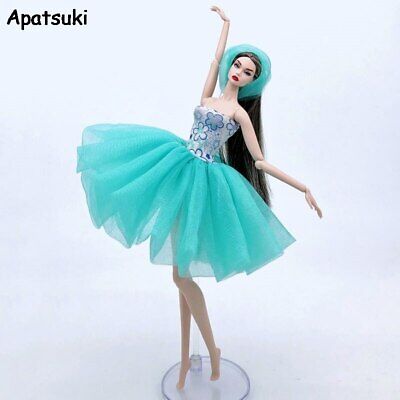 Blue Lace Fashion Doll Clothes For 11.5" Doll Outfits Short Tutu Dress Gown 1/6