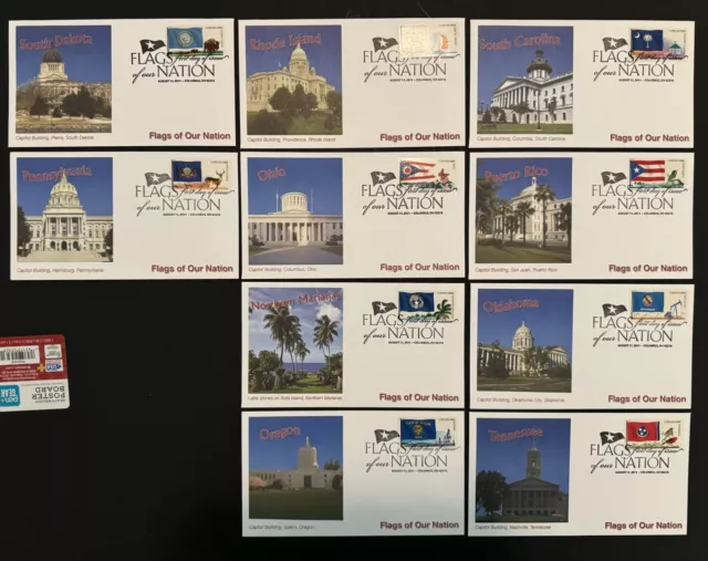 August 11, 2011 FOREVER FLAGS OF OUR NATION FLEETWOOD FDC’s SET OF 10