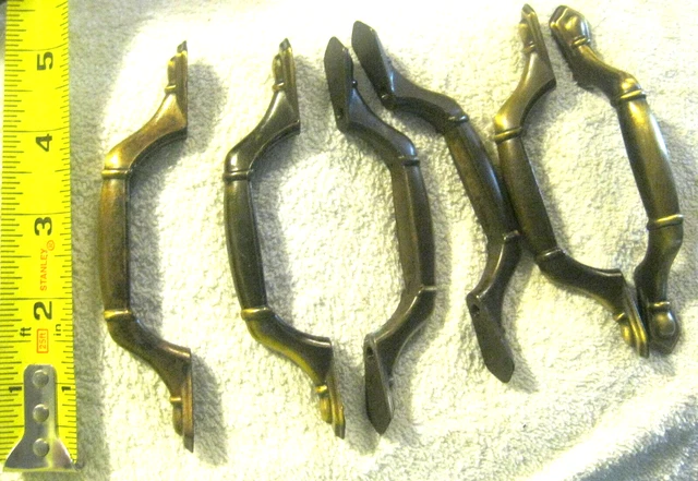 6 lot,Vintage antique brass ornate drawer pulls,handles,R 3937-1,3" centers
