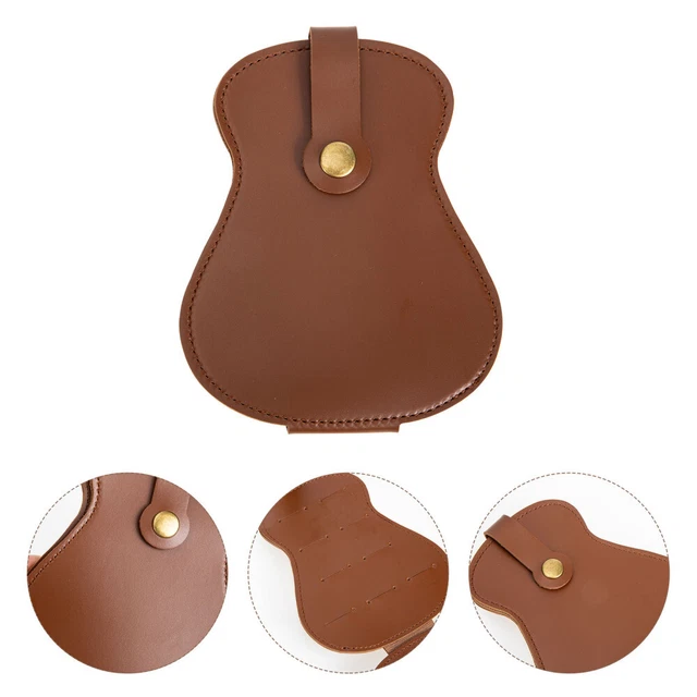 Sac Rangement Médiators Guitare - 2 Tailles Cuir - Noir Et Marron