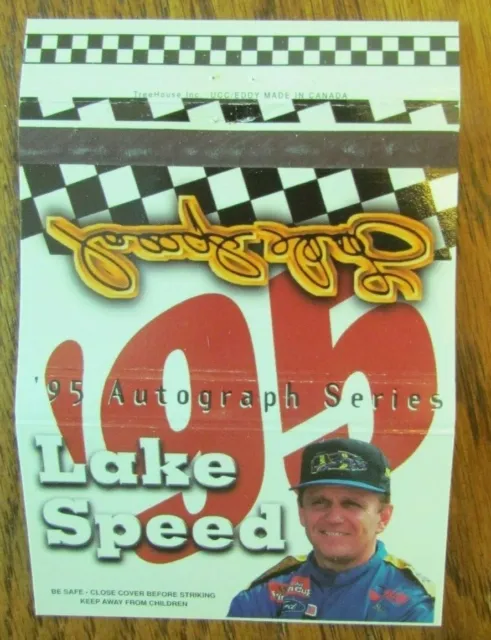 Nascar Racing Car Driver Lake Speed Matchbook Cover Empty 1995 Matchcover -D4