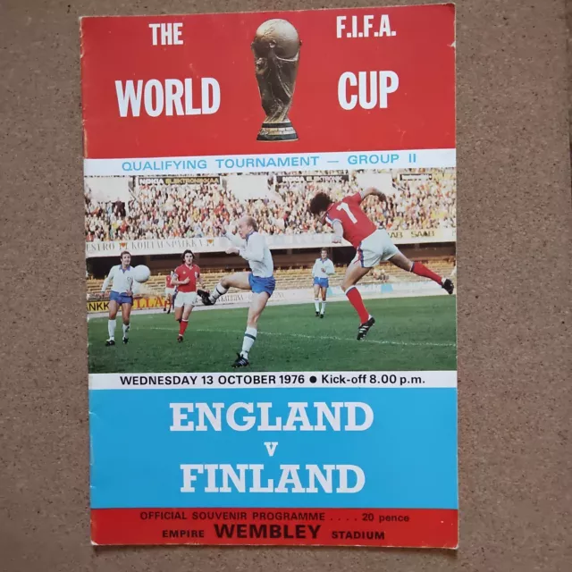 ENGLAND Vs FINLAND 1976 WC QF FOOTBALL Programme