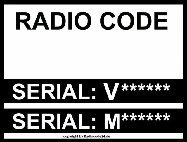 █►Radio Code passend für fits Ford V-Code Single CD 6000 Security Code