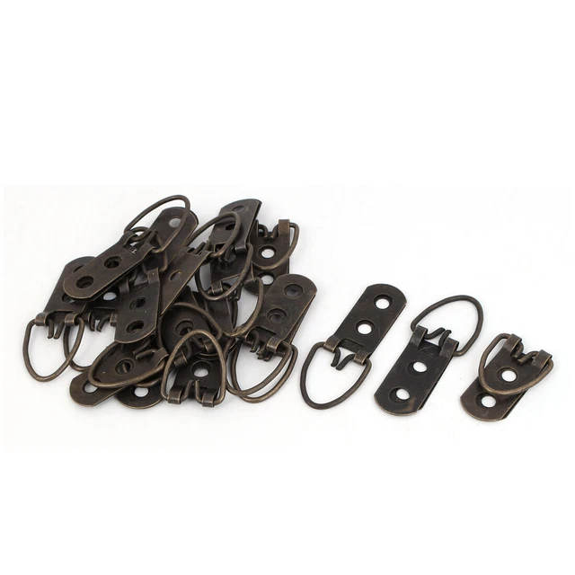 50mm Length Triangle D-Ring Picture Frame Hanging Hangers Hooks 20PCS