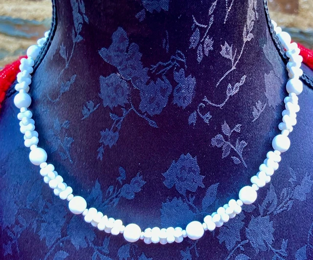 Collier Sautoir Vintage Louis Rousselet Années 1960 - Perles En Pâte De Verre Verte - Art Déco