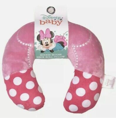 Amigos con rollo de cuello Disney Baby Minnie Mouse, almohada de viaje, felpa de 9"" nuevo con etiquetas