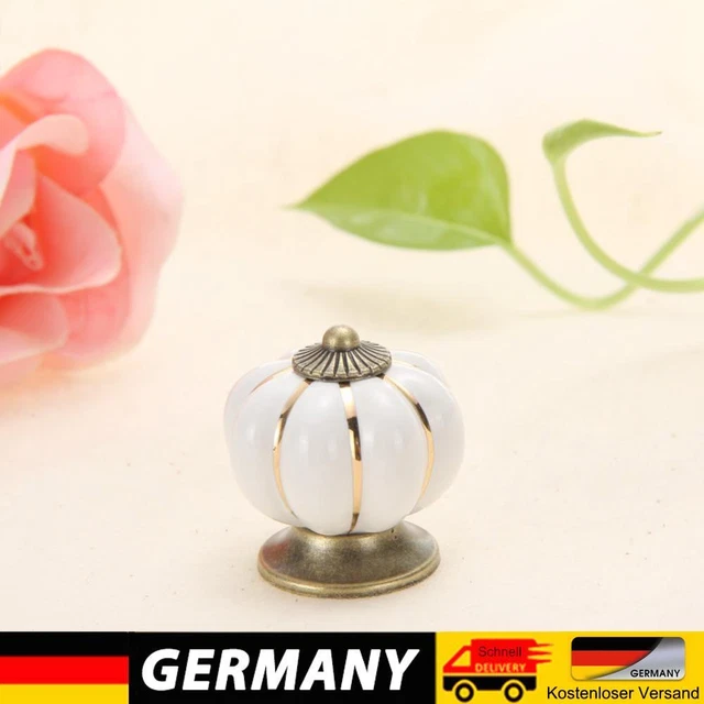 Maniglie Per Mobili In Ceramica Stile Zucca Vintage - Set Da 4 Pezzi - Arancione Per Cucina E Armadi