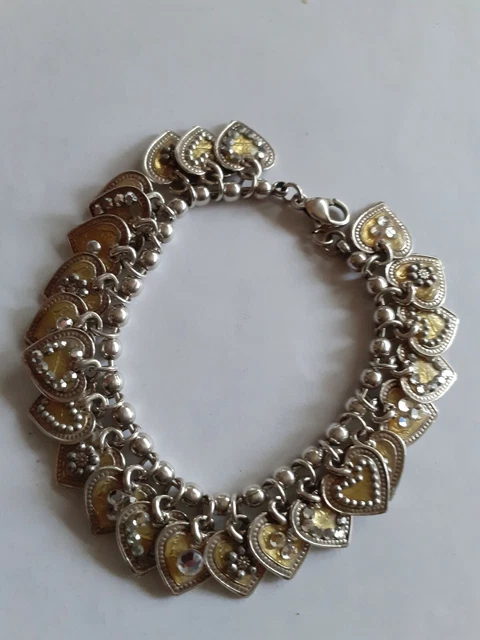 Bracelet GAS (Giorgio Armani) En Métal Avec Breloque Cœur - Occasion, Style Bohème Chic