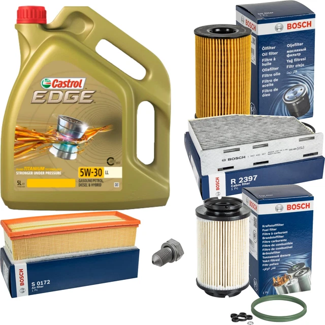 BOSCH INSPECTION SET 5 L Original castrol edge FST 5W-30 Ll pour Skoda ...