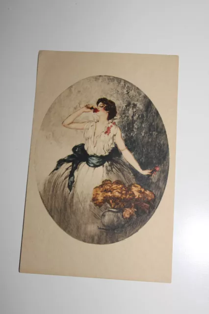 Cpa J Hardy Dans Le Gout De Louis Icare Femme Aux Fleurs