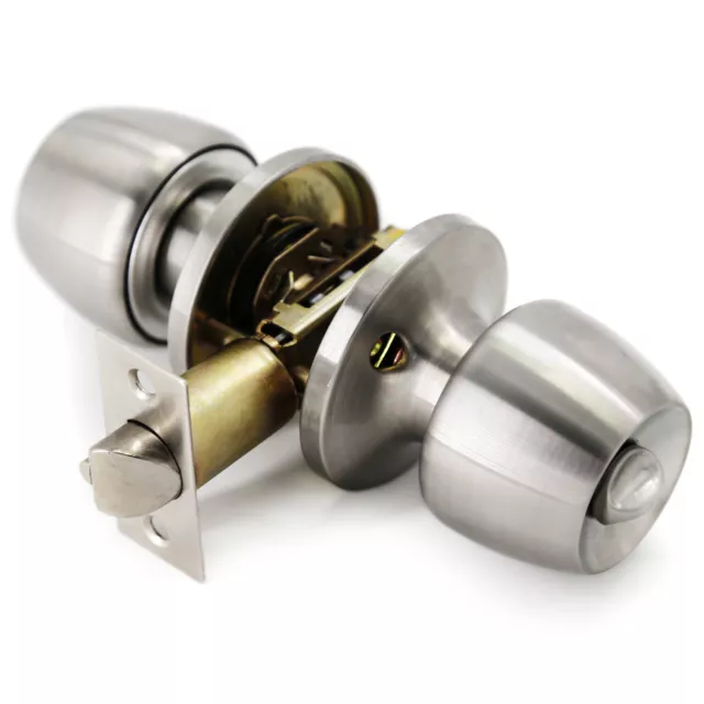Door Knob with Lock for Left and Right Handed Doors Privacy for Bathroom
