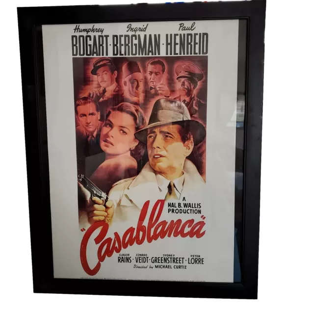 Casablanca Lithograph Humphrey Bogart Ingrid Bergman P. Henreid M055 USA Movies