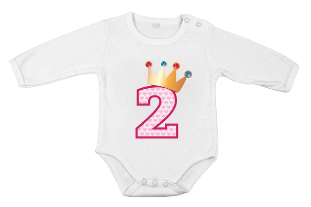 Body Manches Longues Pur Coton Pour Bébé Fille 2 Ans - Cadeau Anniversaire Princesse Neuf Avec étiquettes