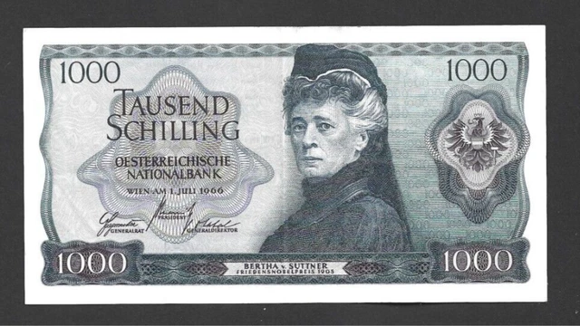 1000 Schilling Very Fine Banknote From Austria 1966  Pick-147