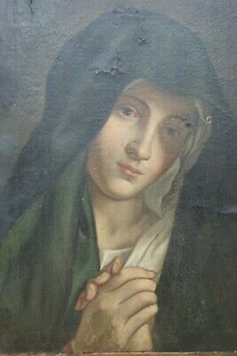 † Il Sassoferrato Bvm - Mater Dolorosa Oil Canvas Painting 19Th Italian School †