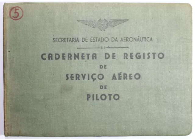 Original Portuguese Portugal Africa Wars Air Force Pilot's Logbook RARE