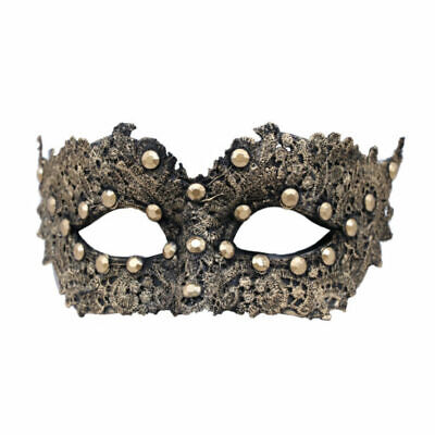Mask Venetian Masquerade Gold Party Mardi Gras Costume Black Ball Face Women