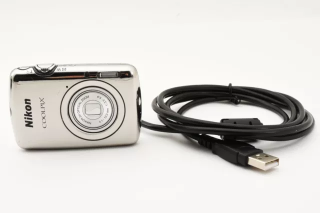 Nikon COOLPIX S01 Silver 10.1MP Compact Digital Camera Charger Set Japan