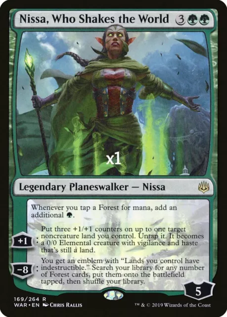 MTG War of the Spark WAR Nissa, Who Shakes the World MINT