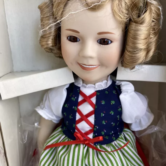 SHIRLEY TEMPLE doll "HEIDI" Danbury Mint 14" Dolls Of Silver Screen Mint In Box