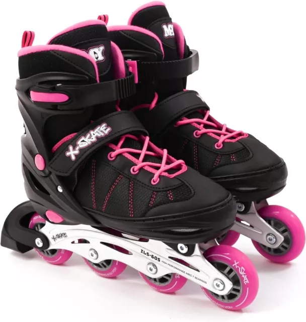 Kids Inline Roller Skates with Adjusters UK Size 2 - 4 M.Y X-SKATE