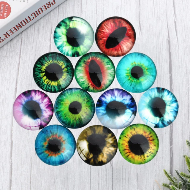 100 Pcs Glass Cabochons Jewelry Making Circle Tray Decor Animal 9