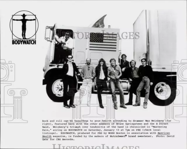 1986 Press Photo Bruce Springsteen and the E Street Band on "Bodywatch," on PBS.