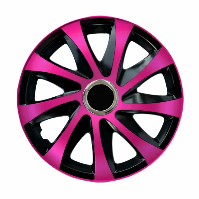 14" Wheel Trims Covers Hub Caps Set of 4 Super Resistant 14 inch Durable Pink UK