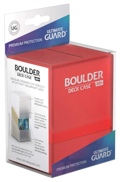 Ultimate Guard UGD010685 Boulder Deck Case 80+ Standard Size Box, Ruby Ruby Stan
