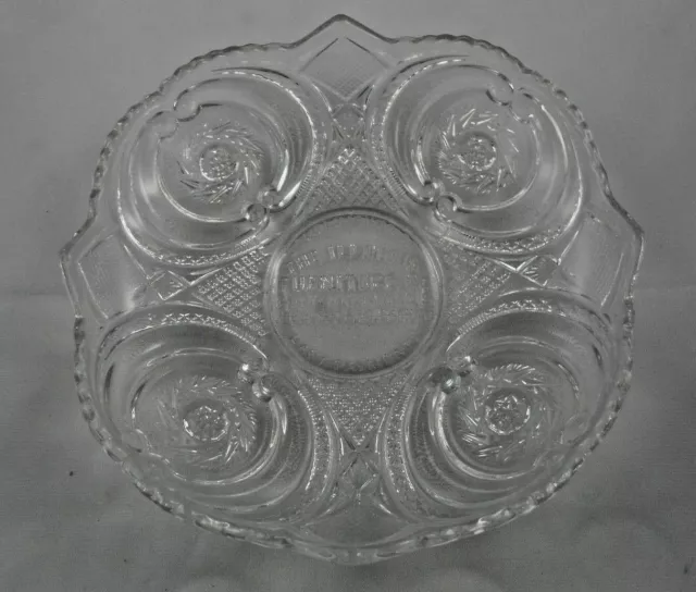 Vtg Adv Plate Illinois Furniture Co North Ave Halsted St Chicago ILL EAPG Glass