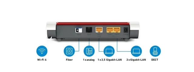 AVM FRITZ!BOX 5530 router in fibra Wi-Fi 6 controllo genitori porta LAN 2,5 Gigabit 4