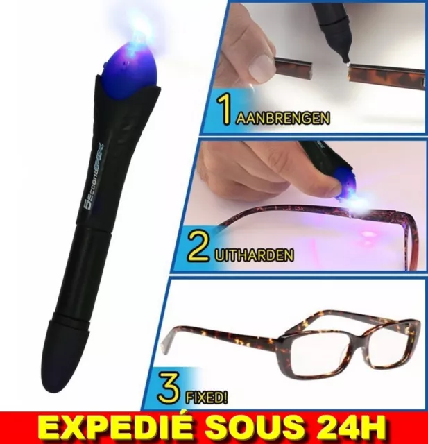 ✅Stylo Colle Liquide Uv 5 Secondes Chrono Lumière Verre Réparation Outil Soudage