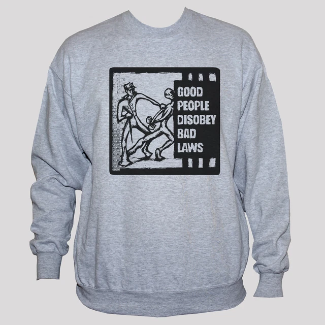 POLITICAL ANTI GOVERNMENT PROTEST SWEATSHIRT Activist Unisex Jumper Grey