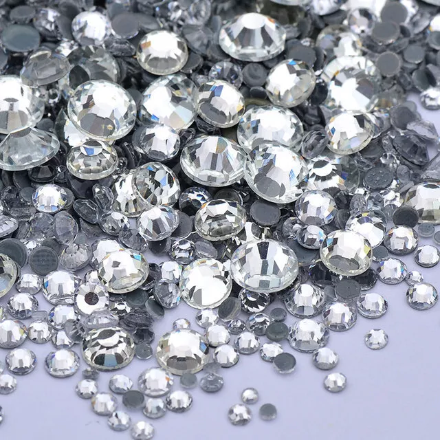 Swarovski Style Iron On Hot fix 2mm-6mm Flat Back Crystals Rhinestones  Gems 2