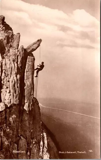 Alps Alpine Glacier Mountaineering Switzerland Trinks-Bildkarte Postcard RPPC