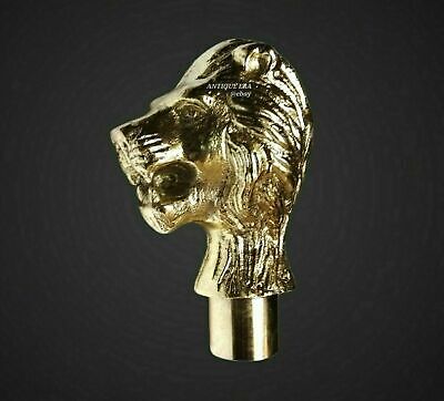 Antique Victorian Golden Lion Head Handle For Wooden Walking Stick Cane New Gift