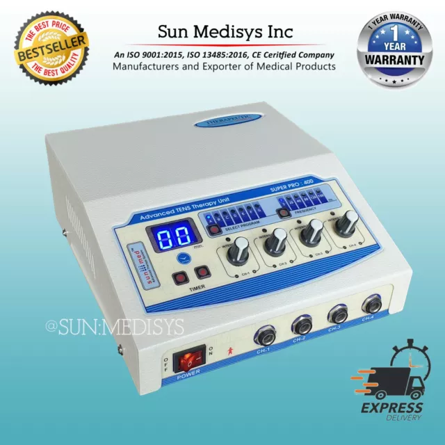 Professional Use 4 Channel Electrotherapy For Pain Relief with stick pads