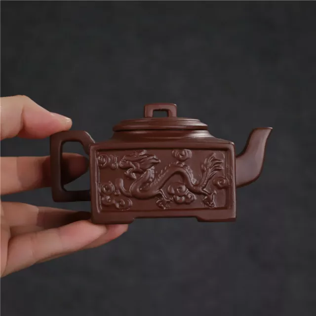 China Yixing Zisha Clay Pottery Teapot Dragon Phoenix Design Auspicious Tea Pot