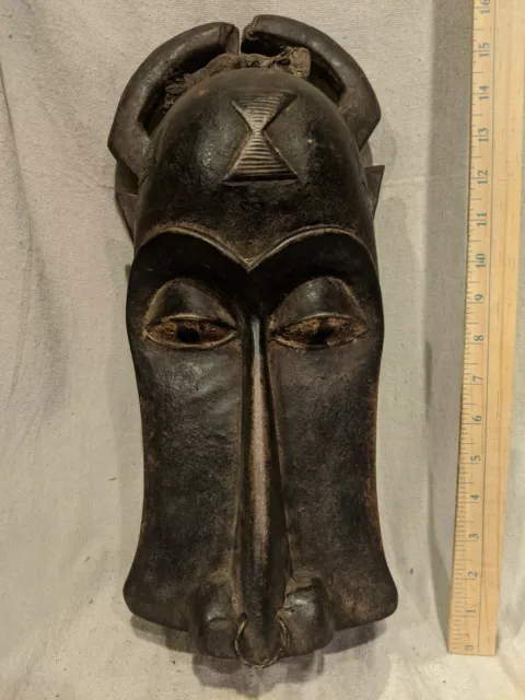 Unique Bold Mask with Incredible Carved Details — Authentic African Wood Art