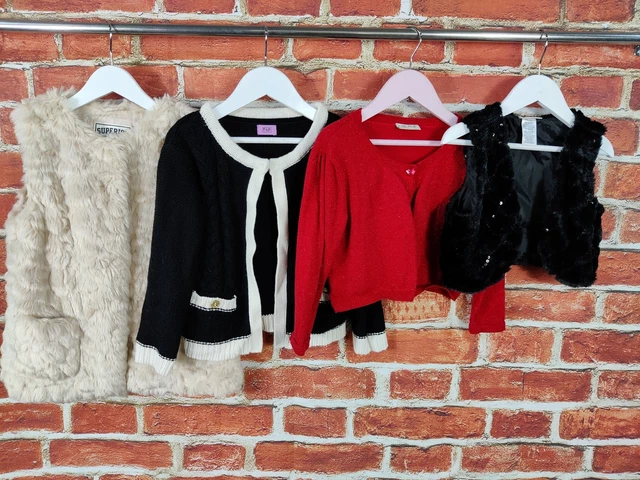 GIRLS BUNDLE AGE 9-10 YEARS NEXT M&S etc JACKET CARDIGAN FLUFFY GILET SET 140CM
