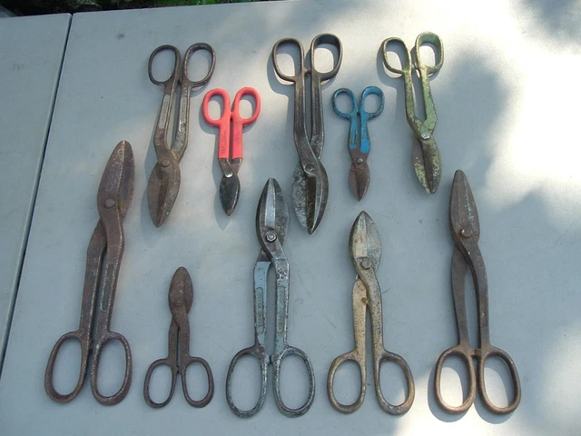 Lote de tijeras de chapa de metal Wiss Crescent broches de lata