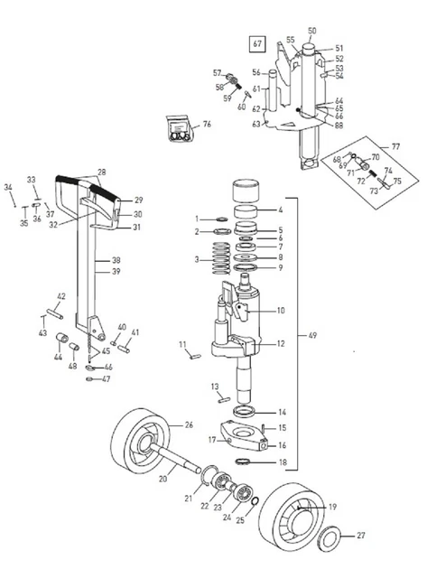 Kit guarnizioni cilindro di sollevamento BT L2000/BT L23 e LHM230 adatto a tutti i modelli