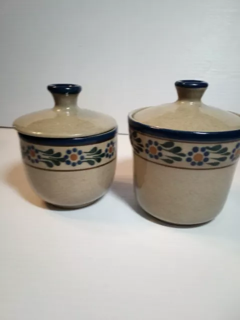 Signed Mexican Folk Art Pottery Fernando Ruiz Canisters Jars Hand Crafted.