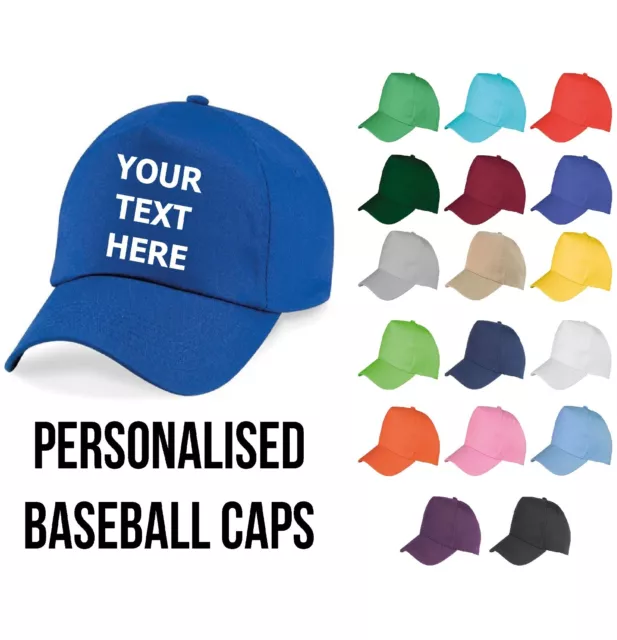 Personalised Baseball Cap Embroidered Custom Printed Hat Unisex Mens Ladies