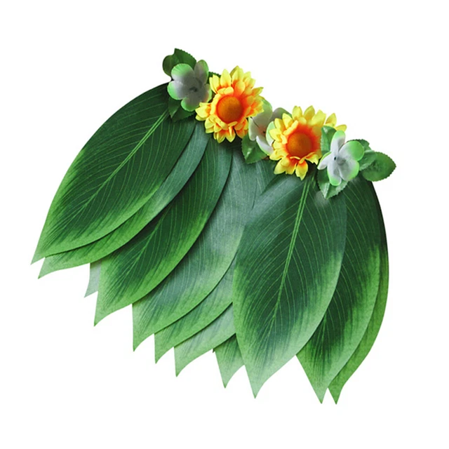 5 Pcs Ti Leaf Hula Skirt Luau Party Skirt Flower Garlands Dance Skirt Make 3