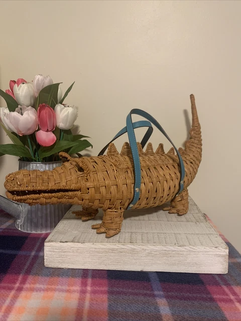 rare kate spade swamped wicker alligator collector bag