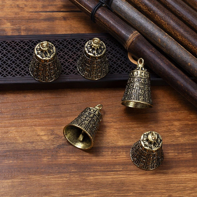 Imitation Brass Guan Yin Heart Sutra Bell Key Hanging Jewelry Keychain Pend#km